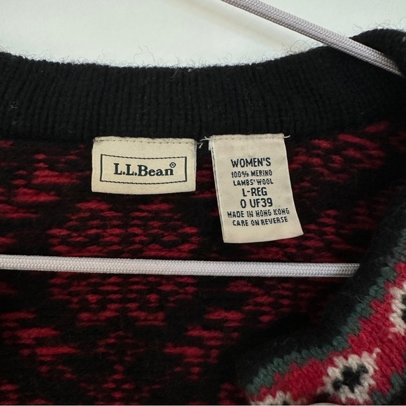 Nordic Inspired LL Bean Wool Sweater Cardigan - Picture 6 of 7